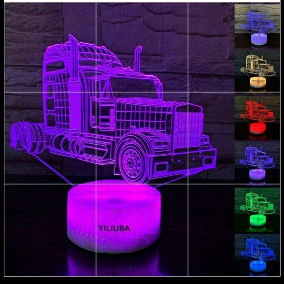 NIB Awesome 3D Semi Truck~Truckers convoy🚛🚚 LED 7 color Change USB night light - Picture 10 of 10
